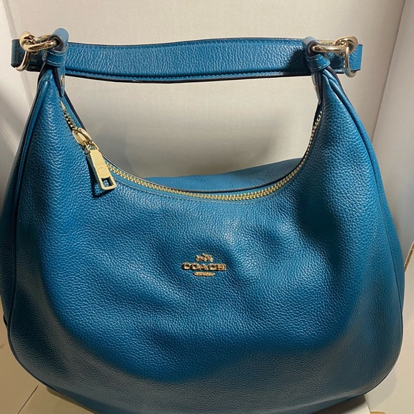 Coach Teal Leather Bag with Gold Details - Picture 1 of 11